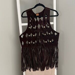Vintage Handmade in Mexico Fringe Vest